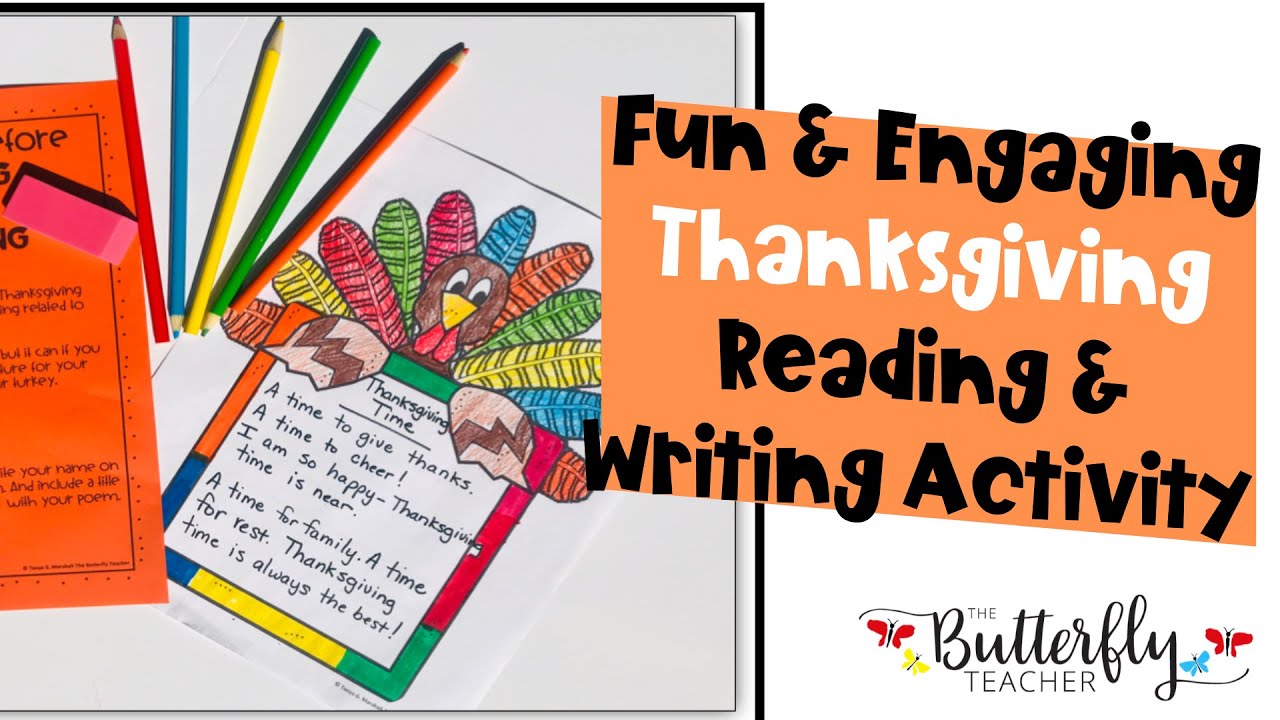 Thanksgiving Reading and Writing Activity with Craft