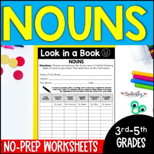 nouns parts of speech worksheet