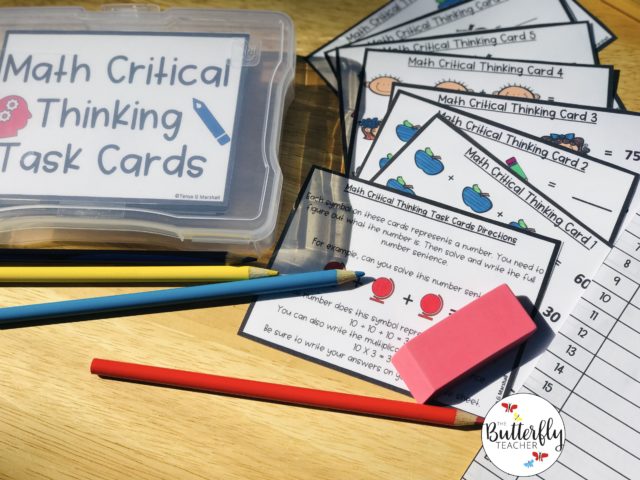 Teaching Critical Thinking with Task Cards 6 math computation task cards