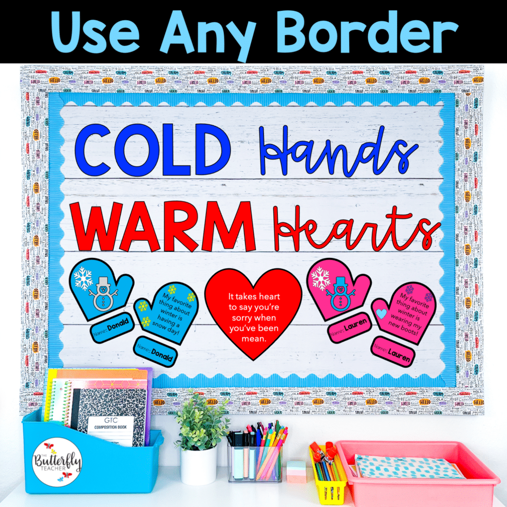 cold hands warm hearts winter bulletin board