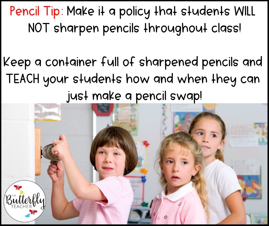 pencil system in the classroom