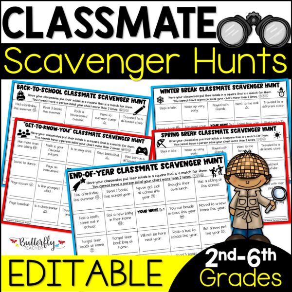 classmate scavenger hunts find a friend who