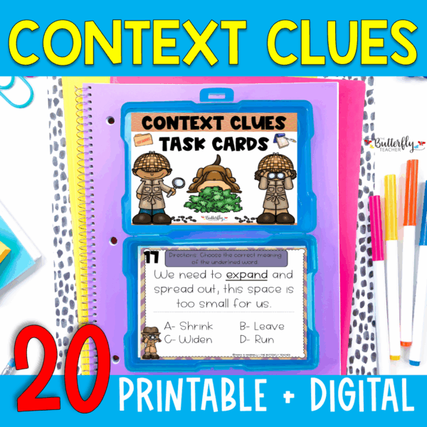 3rd grade context clues task cards