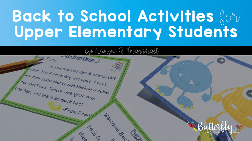 back to school activities for upper elementary