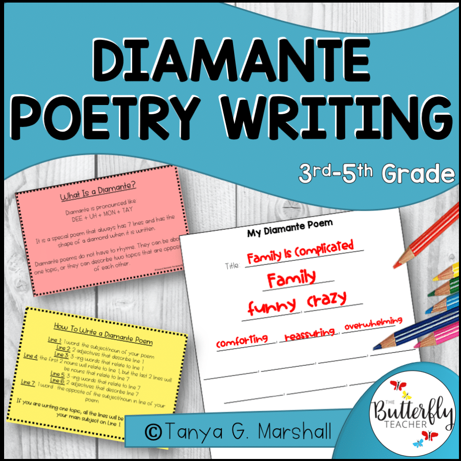 diamante-poetry-writing for upper elementary