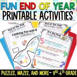 end of year activities