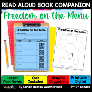 freedom on the menu book companion black history month activities
