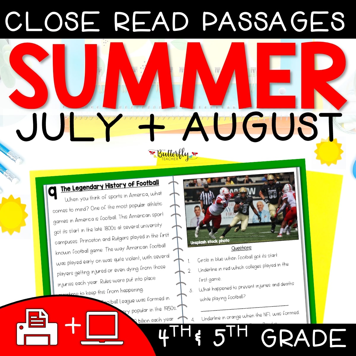 summer close read passages