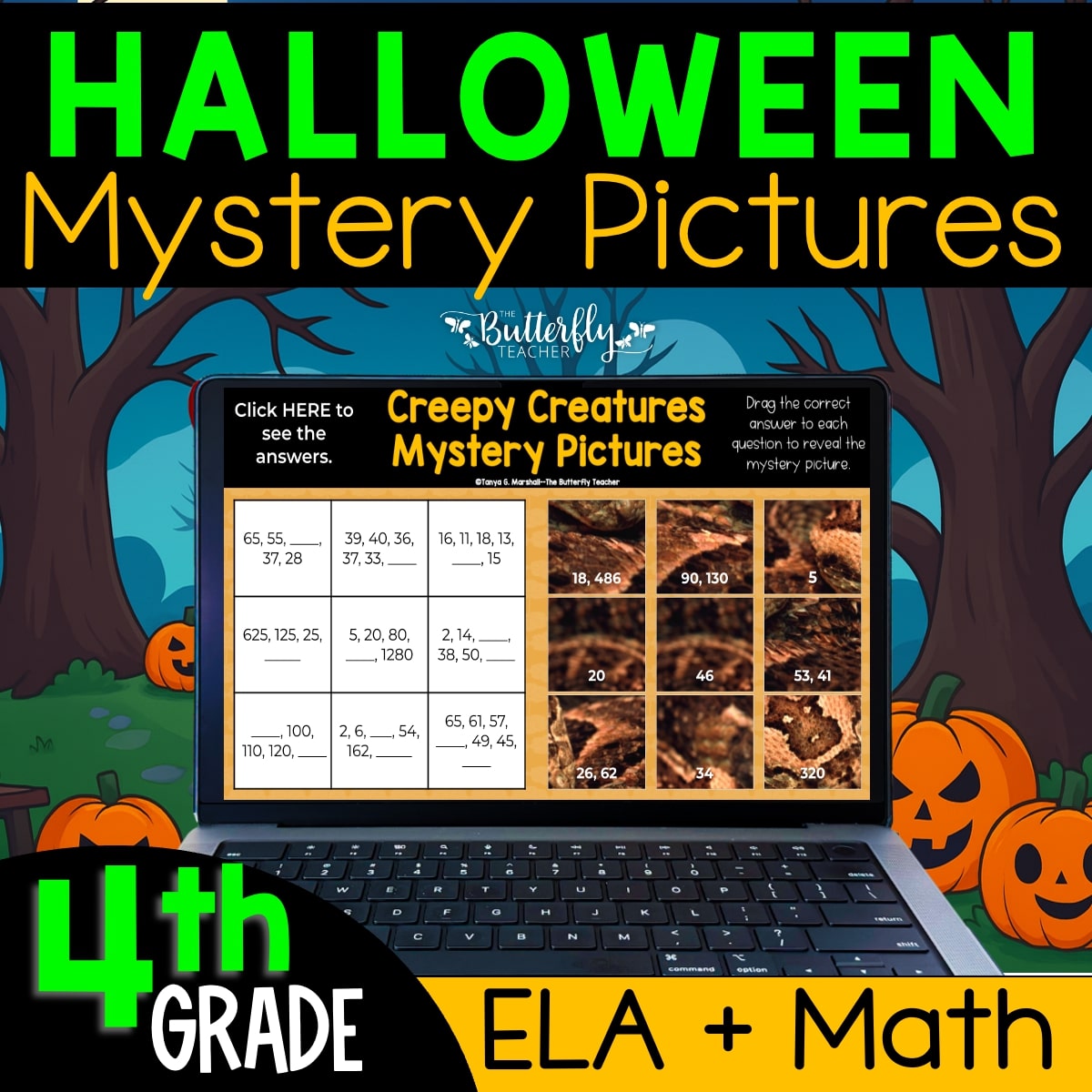 halloween mystery pictures math and reading