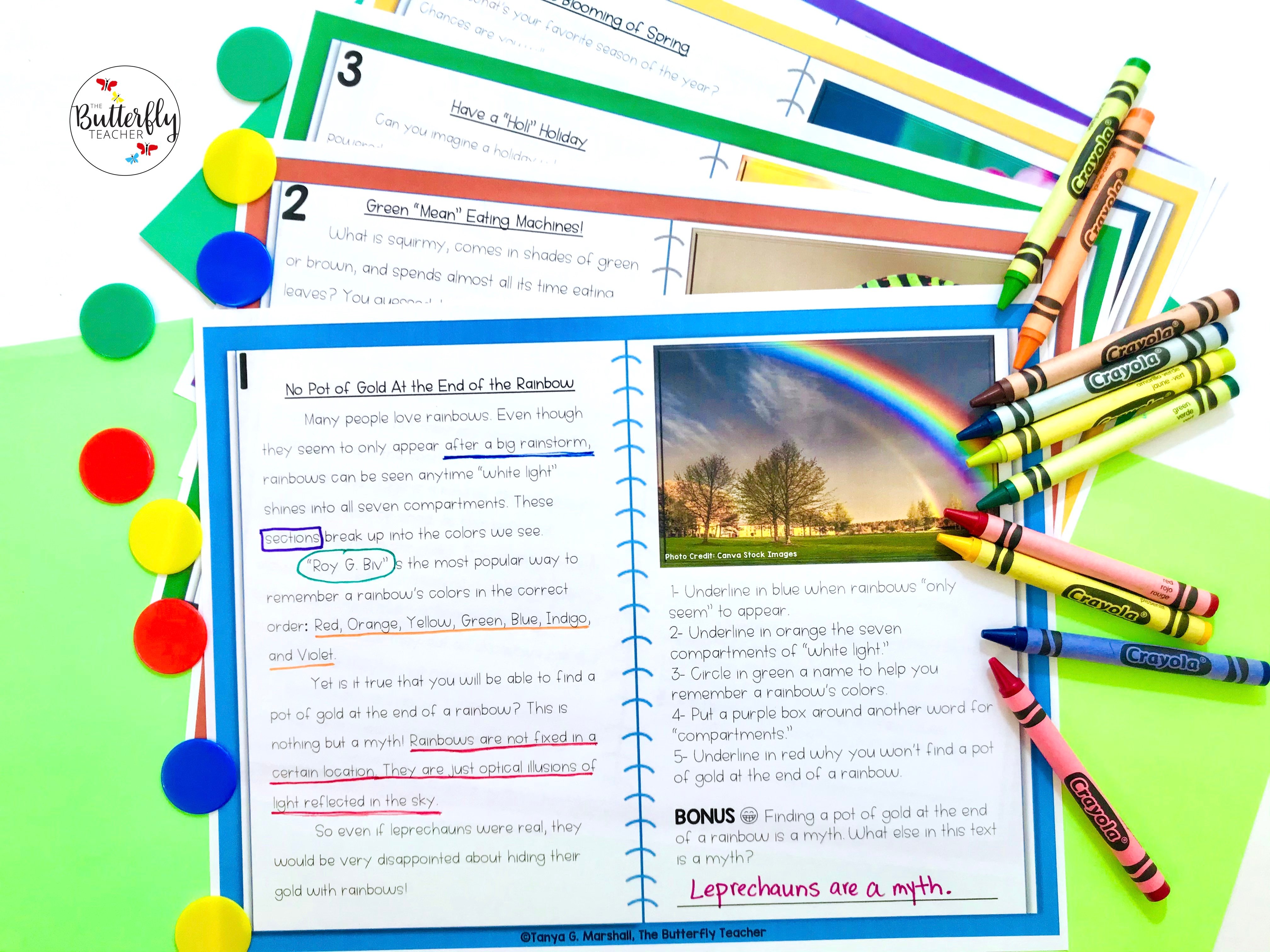 Early finisher activity: informational text reading passages