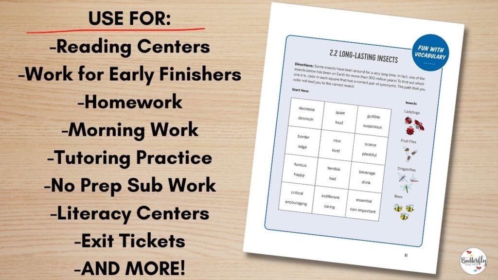 vocabulary practice for upper elementary