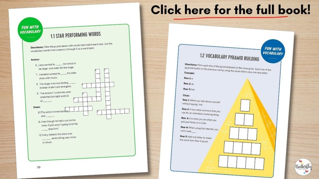 vocabulary practice for upper elementary