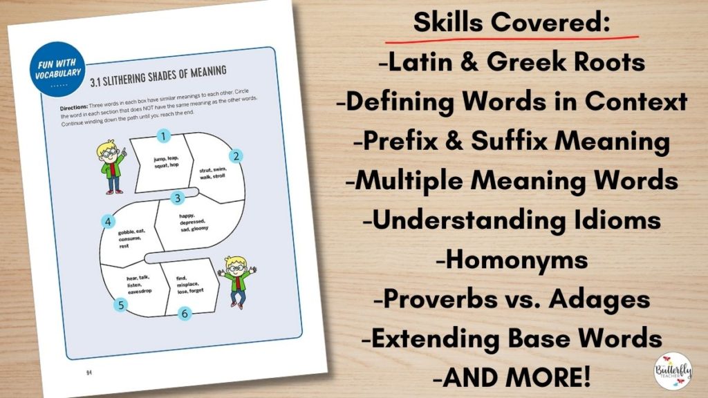 vocabulary practice for upper elementary