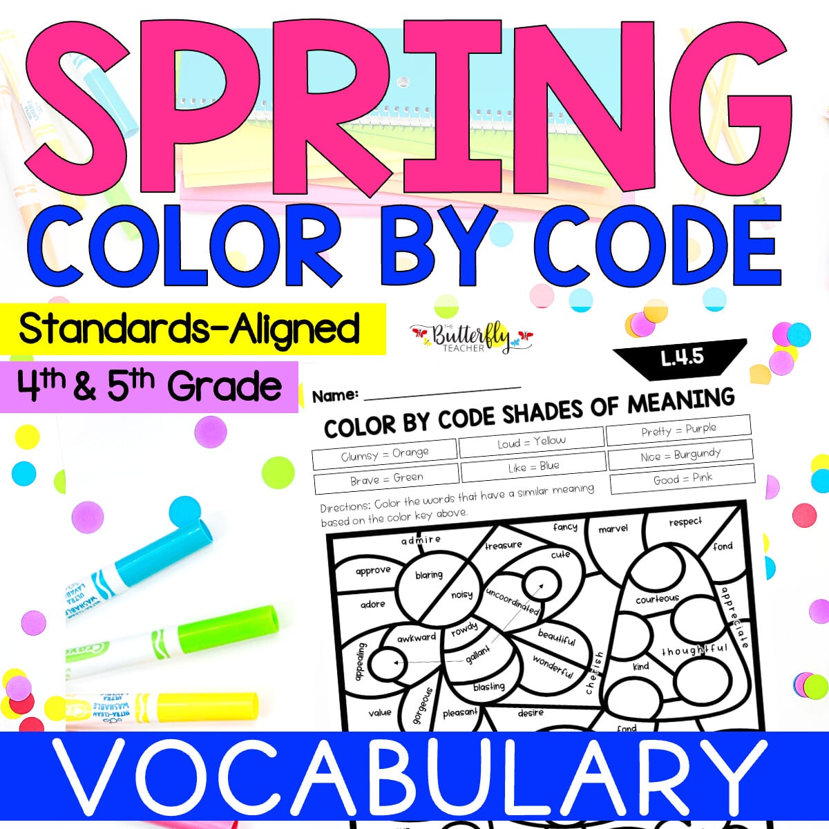 vocabulary color by code worksheets