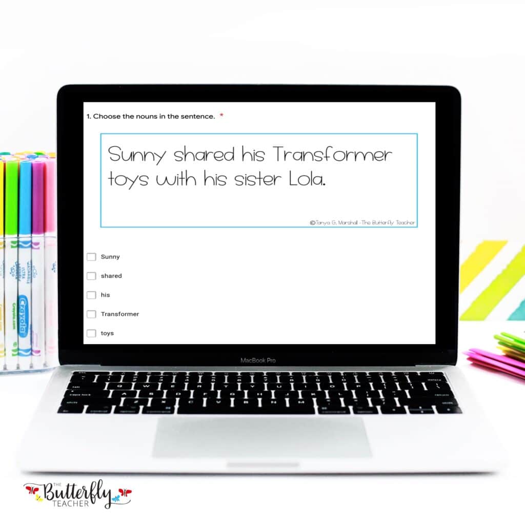 ELA Test Prep Ideas for Kids - Grammar practice Google Forms