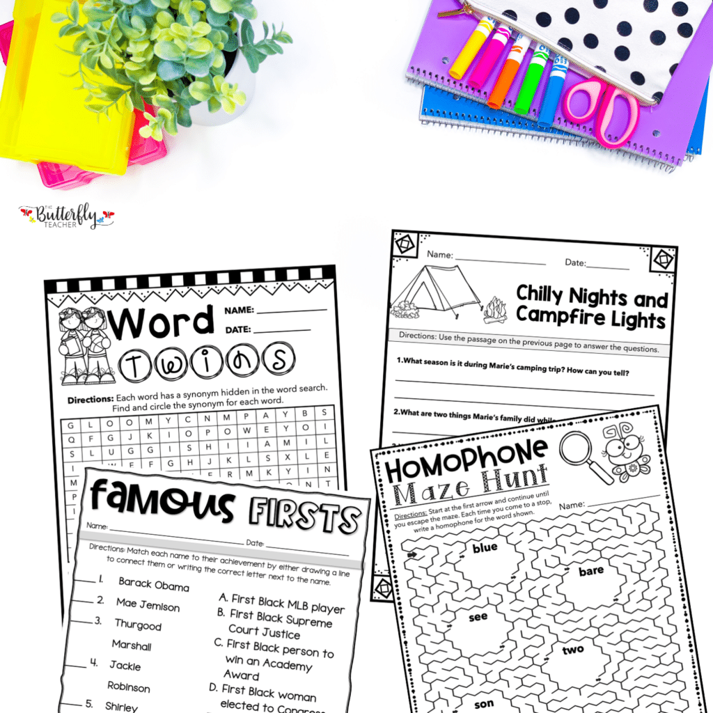 Themed Activities for Early Finishers Year-Long
