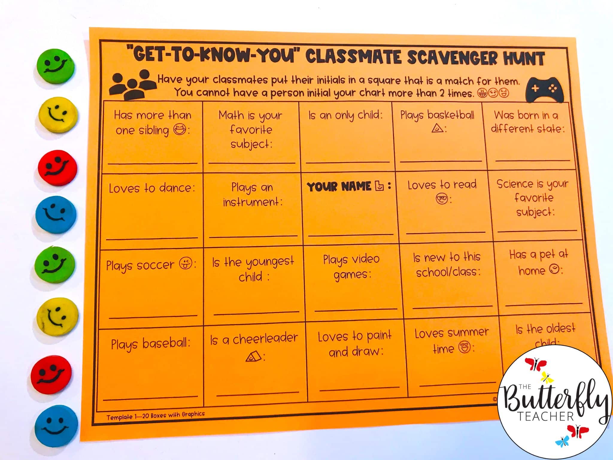 get to know you classmate scavenger hunt