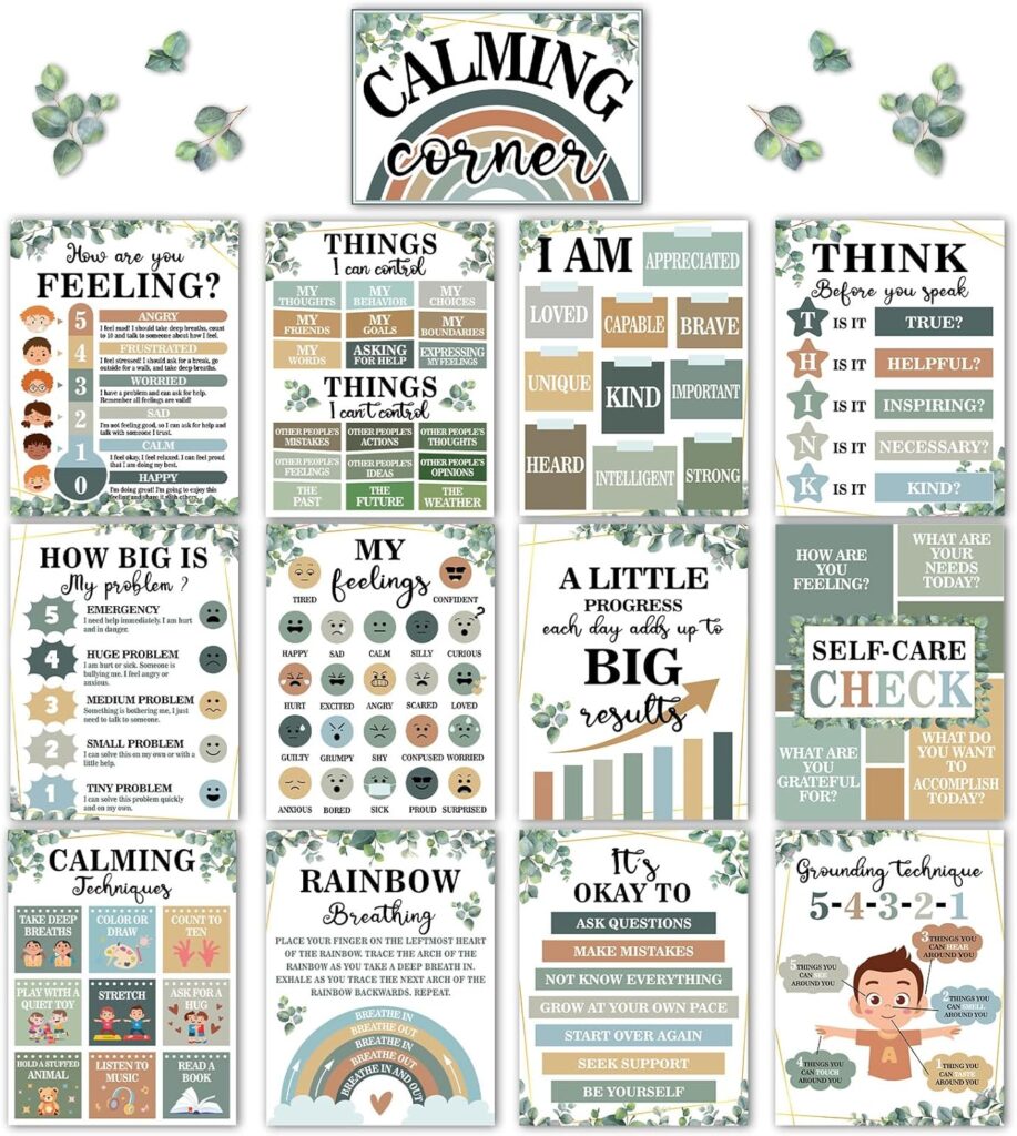 Eucalyptus Calming Corner Classroom Posters