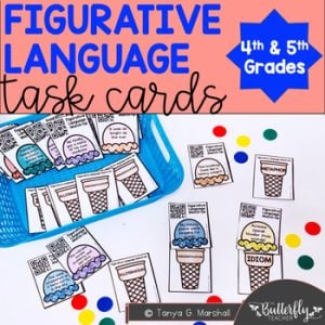 Figurative Language Task Cards | Metaphors, Similes, Idioms, Personification