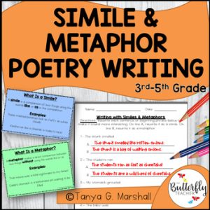 Simile & Metaphor Poetry Writing Unit | Printables + PowerPoint
