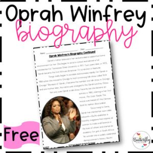 Women's History Month Reading FREEBIE | Oprah Winfrey Biography w/ Questions