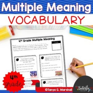 Multiple Meaning Words Vocabulary Activities 4th Grade ELA Test Prep