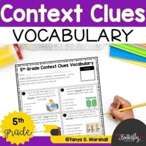 Context Clues Worksheets Vocabulary in Context 5th Grade Reading Comprehension