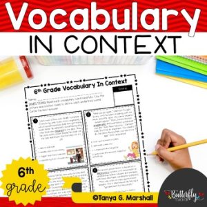 Context Clues Worksheets Vocabulary in Context 6th Grade Vocabulary Activities