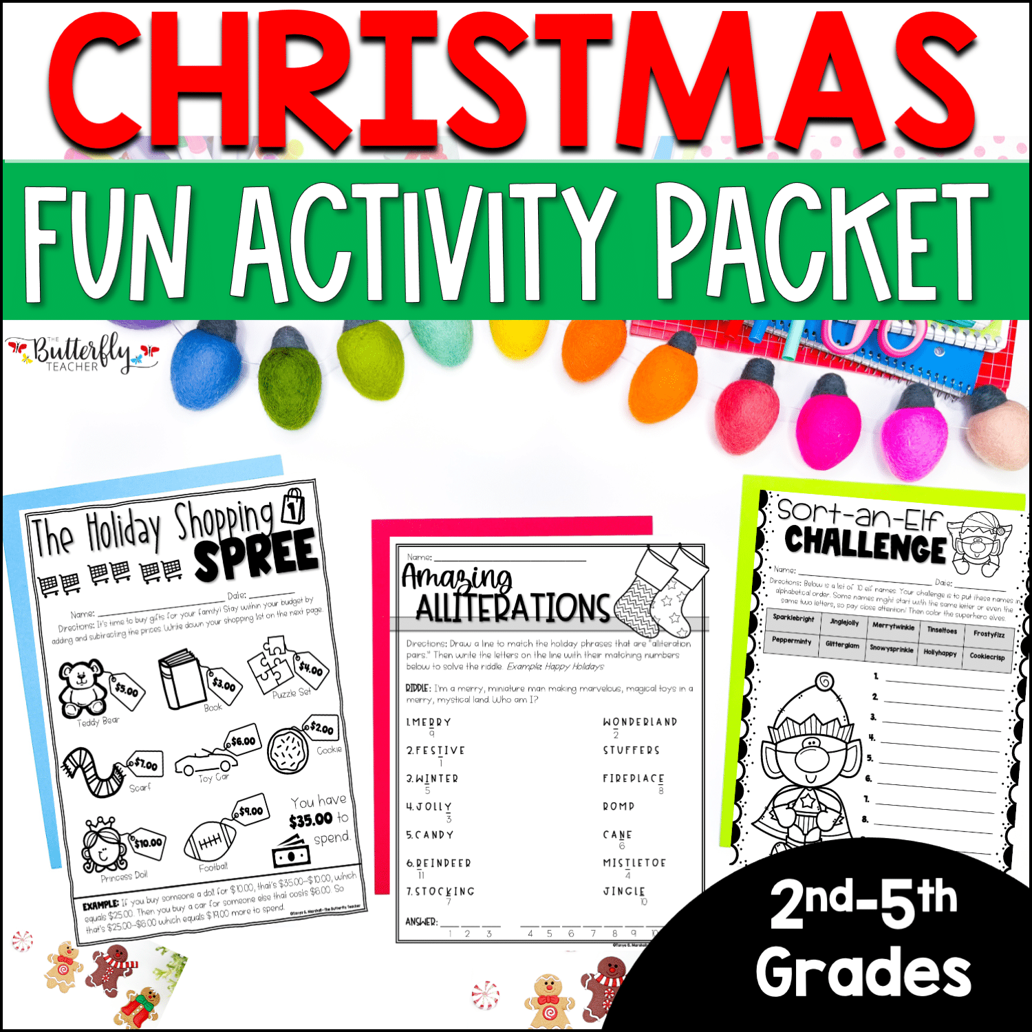 Christmas packet worksheets