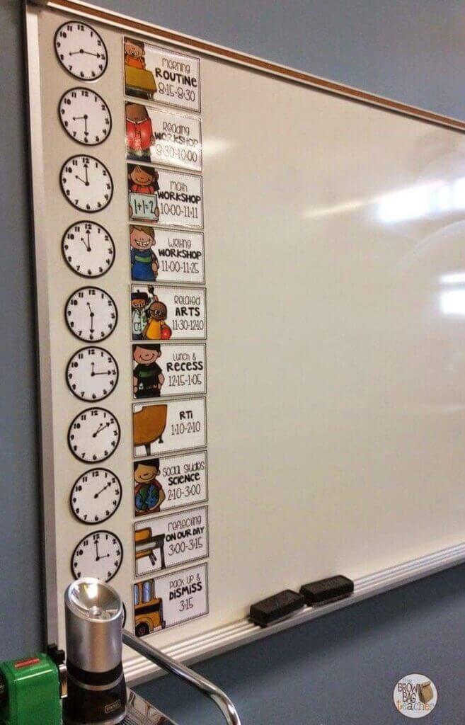Classroom Whiteboard Organization