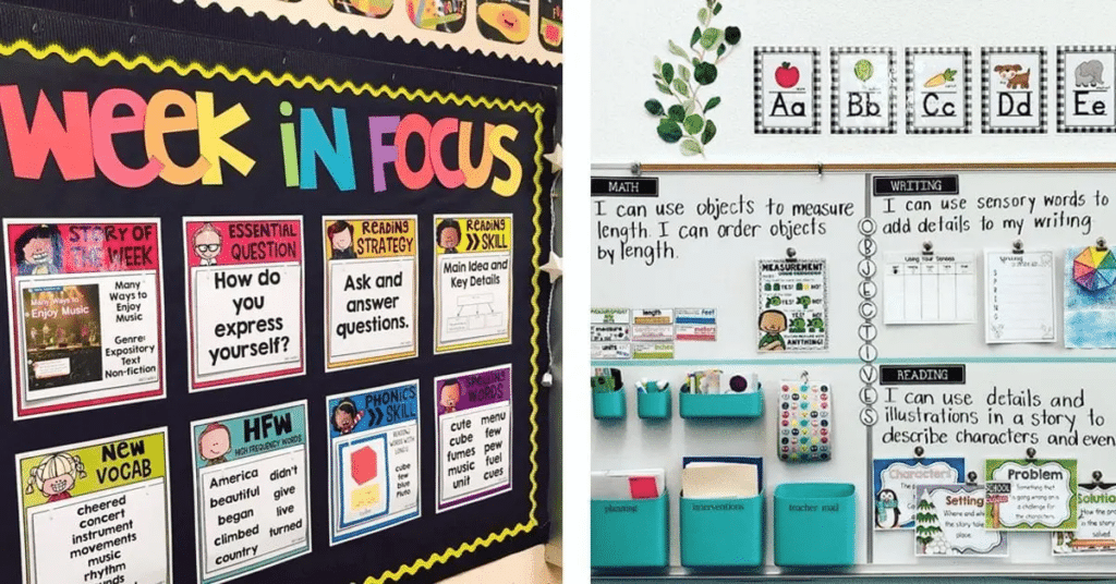 Classroom Whiteboard Organization