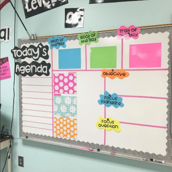 Classroom Whiteboard Organization