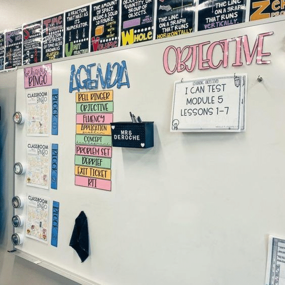 Classroom Whiteboard Organization