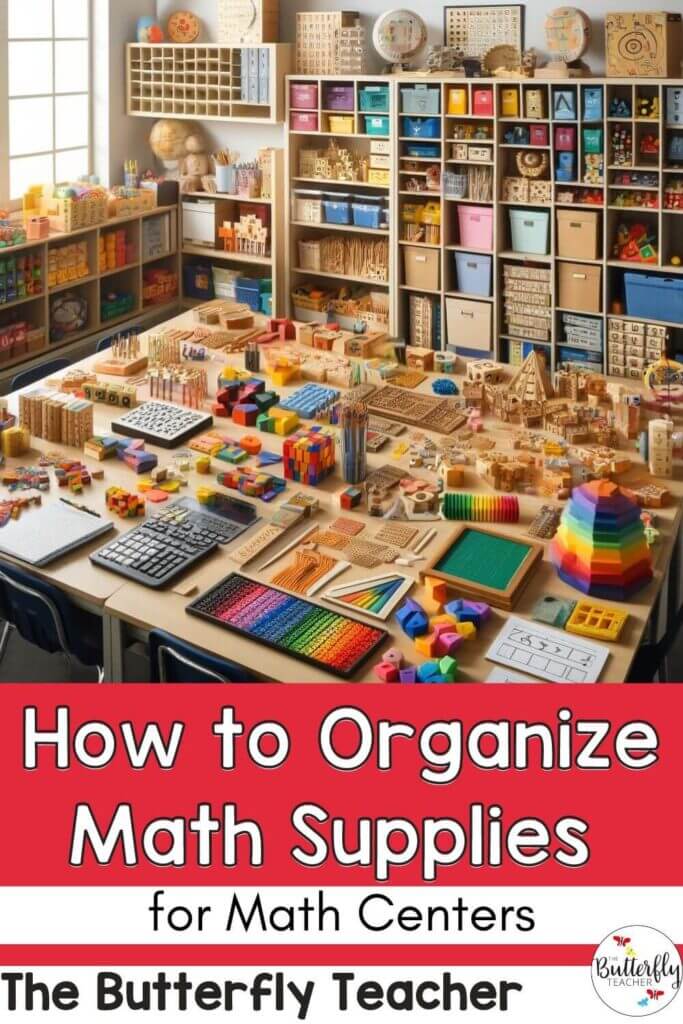 organize math supplies