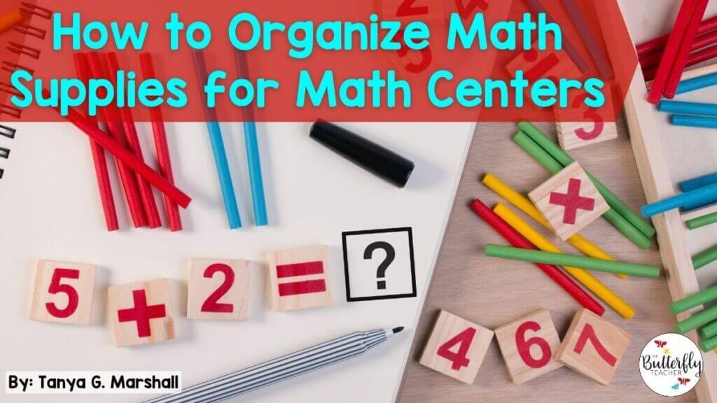 organize math supplies
