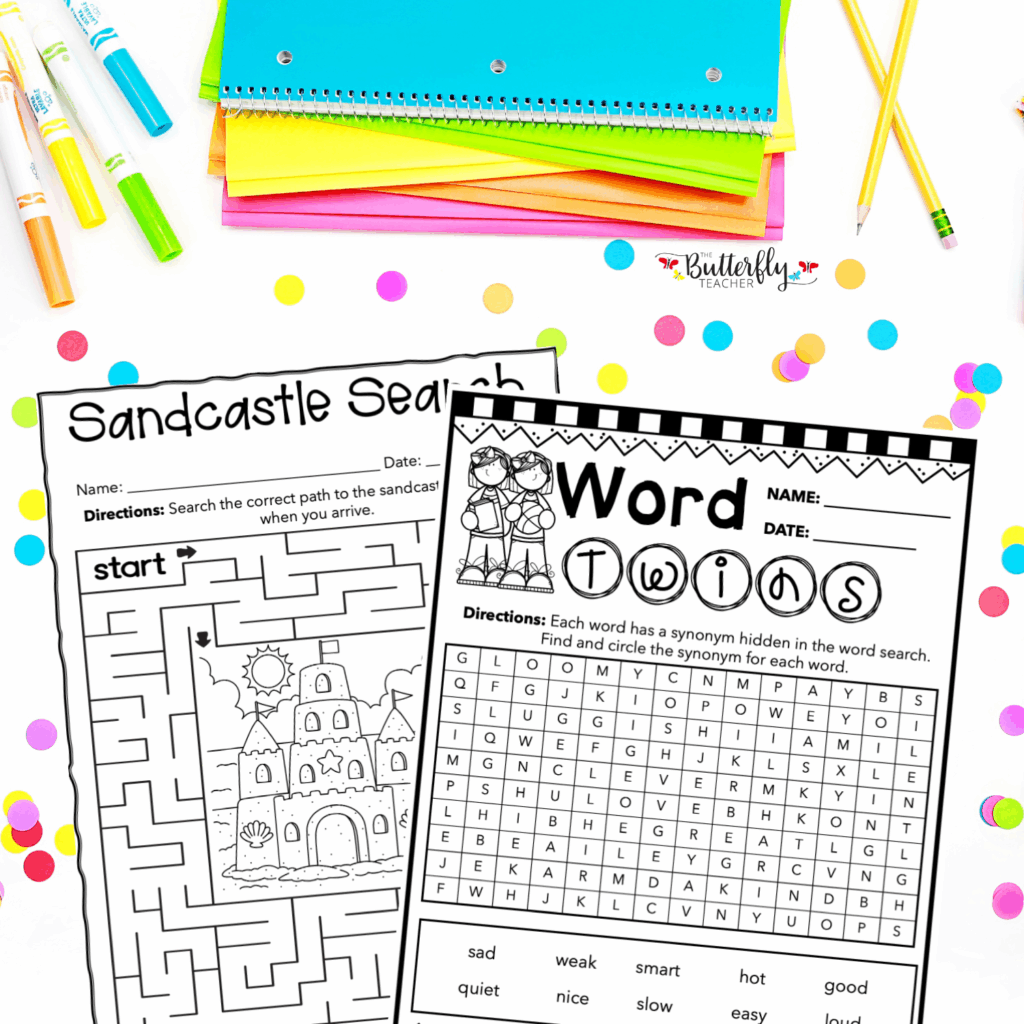 May early finisher packet for upper elementary