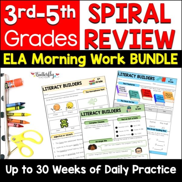 3rd 4th 5th grade spiral ela review