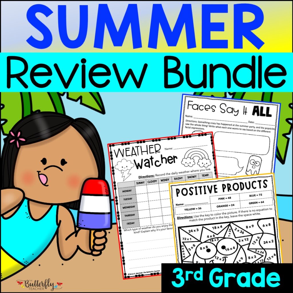 3rd to 4th grade summer review packet