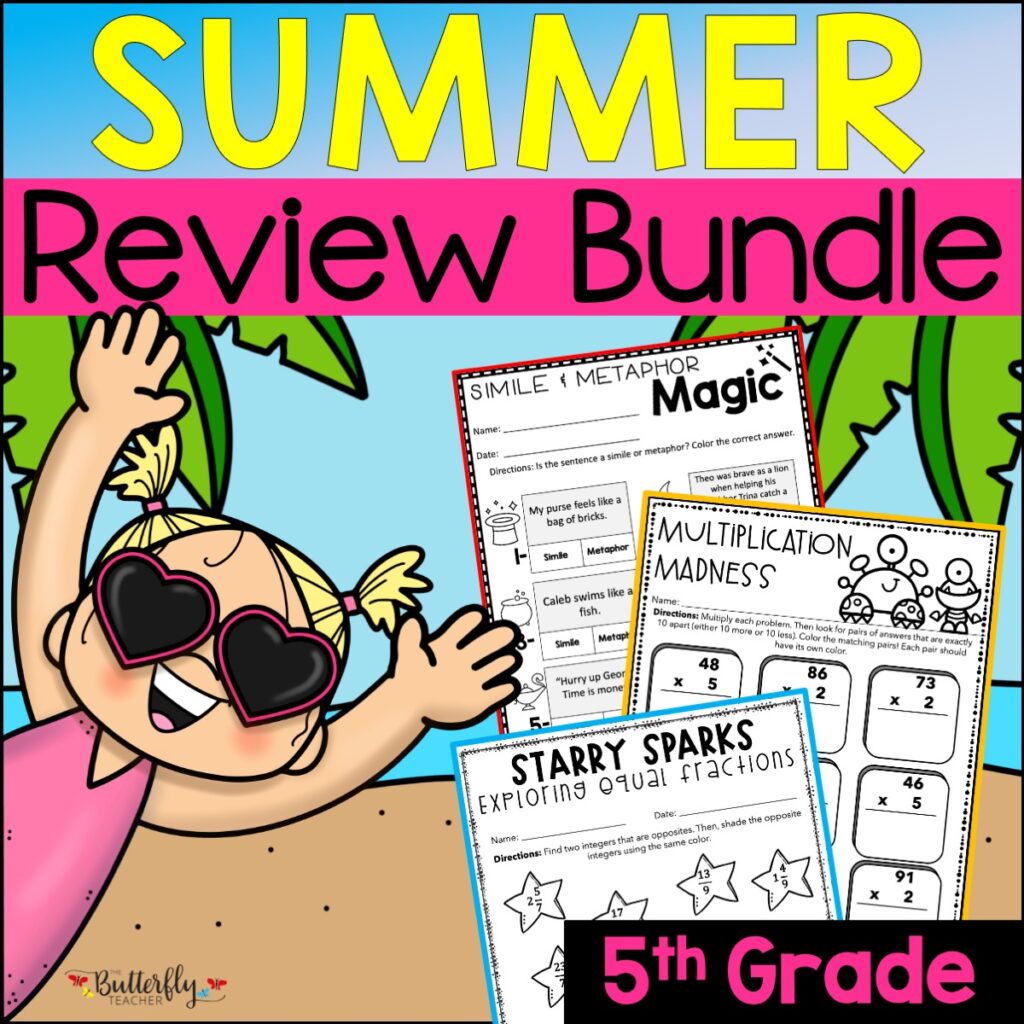 5th grade summer activities review