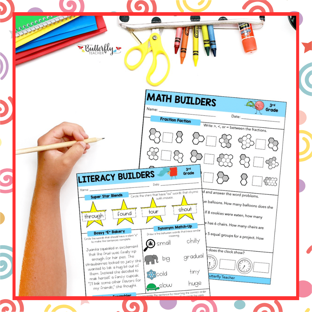 3rd Grade Spiral Math & ELA Review materials