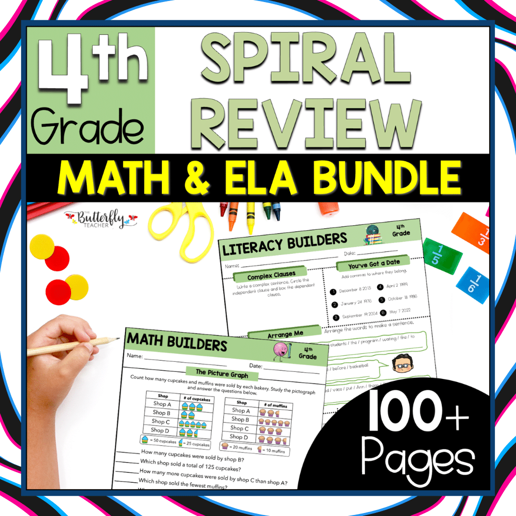 4th Grade Spiral Math & ELA Review