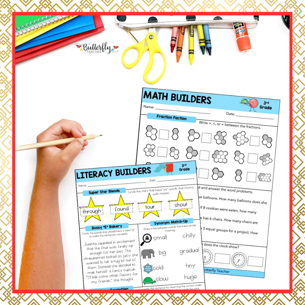 3rd Grade Spiral Math & ELA Review materials
