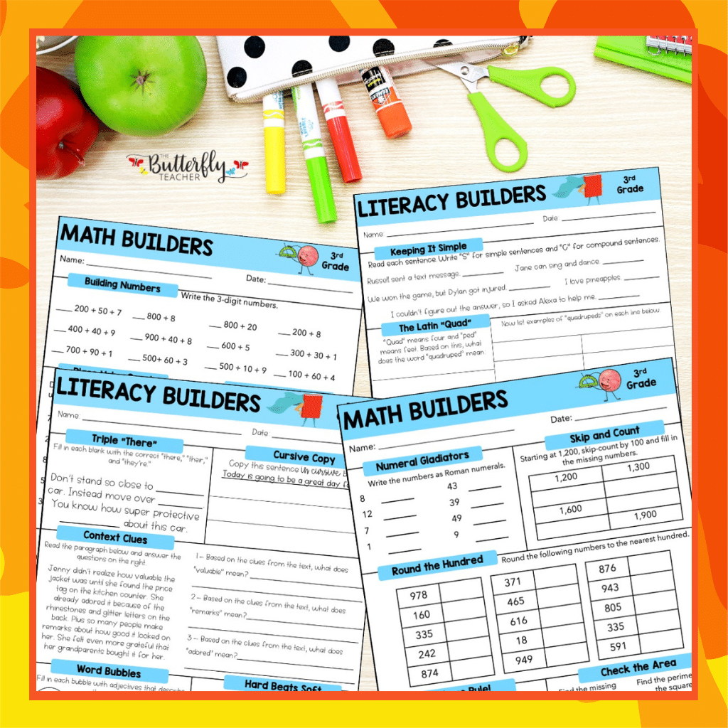 3rd grade spiral review activities
