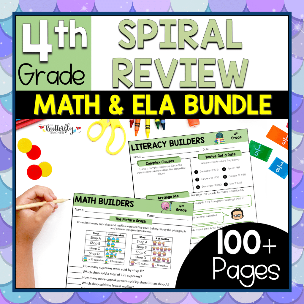 4th Grade Spiral Math & ELA Review