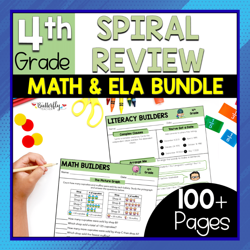 4th grade spiral review math & ela