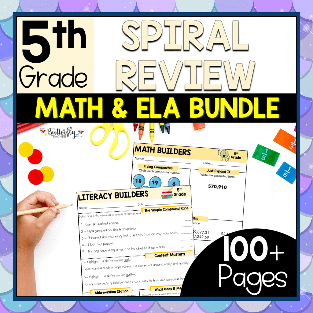 5th Grade Spiral Math & ELA Review
