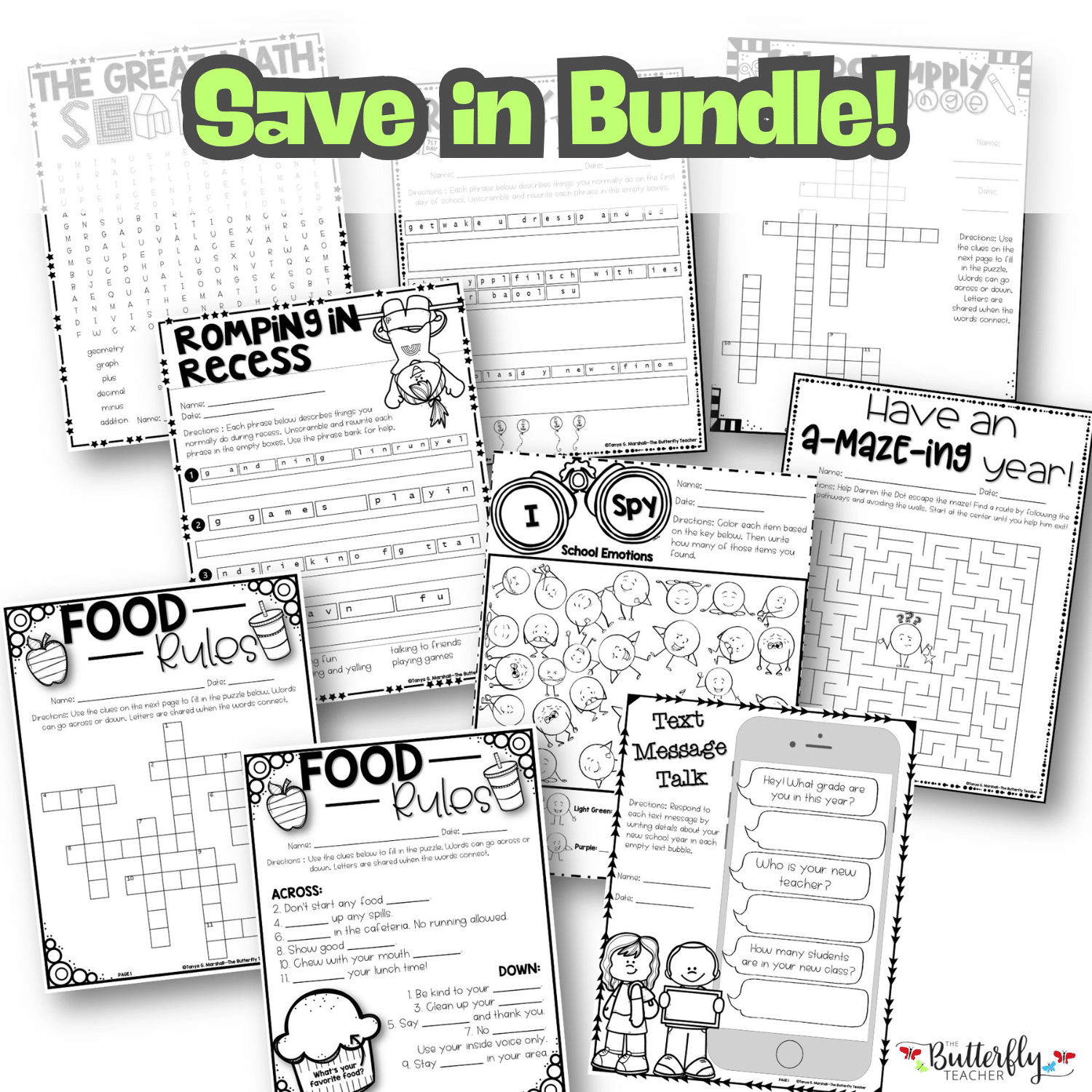 Back to School Activities Fun Pack