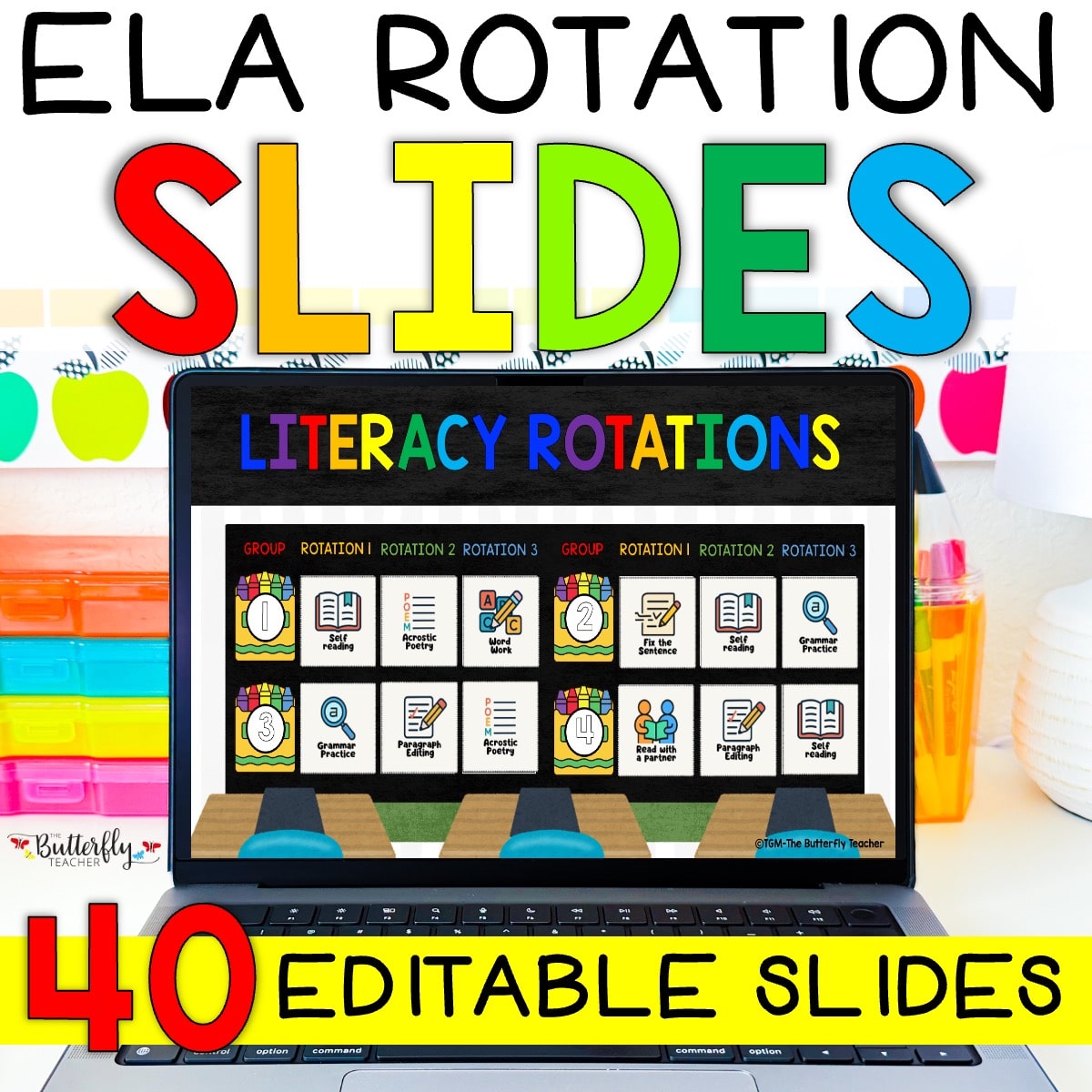literacy center rotation slides