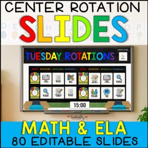 math and literacy center rotation slides