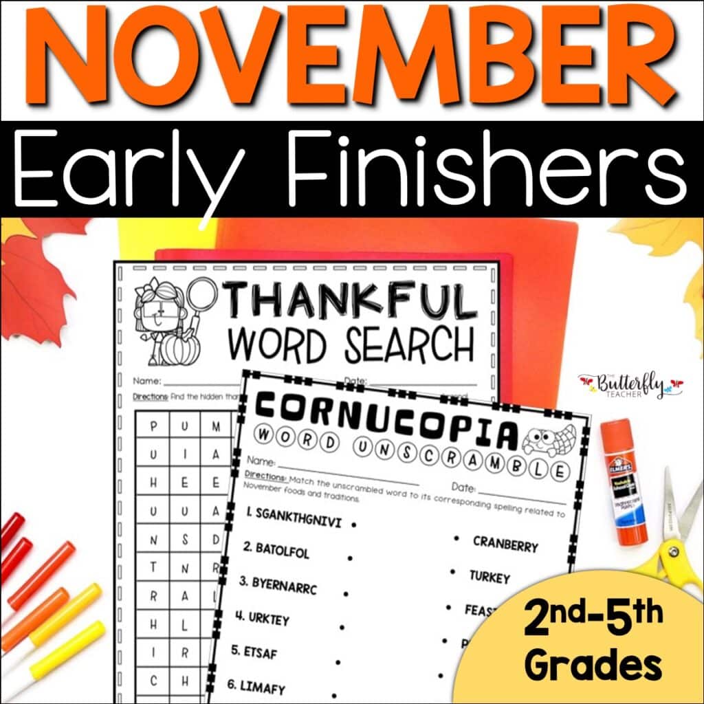 november early finishers packet